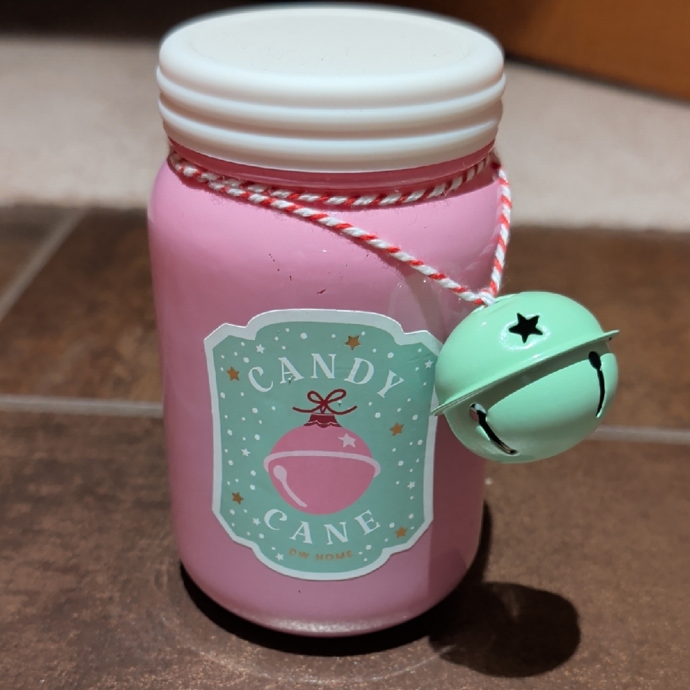 Pink Candy Cane Jar with Bell